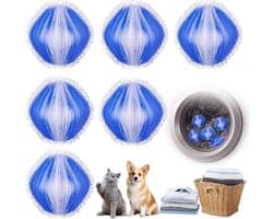 Pluisballen - Wasmachine Huisdierhaarverwijderaar - Herbruikbaar - Wasmachine Pluisballen - Wasmachine Haarverzamelaar - Pluisverwijderaar - Huisdierhaar Wasballen - Wasmachine Pluisballenverzamelaar voor Kleding en Beddengoed - Blauw - 6 stuks