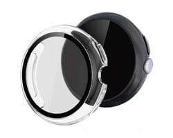 Screenprotector case - geschikt voor Google Pixel Watch 4 45mm - full cover hoesje - gehard glas - 45 mm - volledige bescherming - transparant