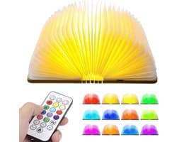 Houten opvouwbare boekenlamp met LED-verlichting en afstandsbediening