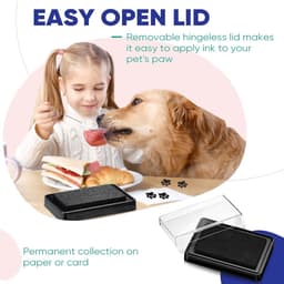 Cat en Dog Pet Paw Print Kit - Geen Rommel - Veilige Paw Print Inkt Pad voor Dierlijke Herinneringsgeschenken - Huisdiervriendelijk (Zwarte Inkt) — thumbnail 4