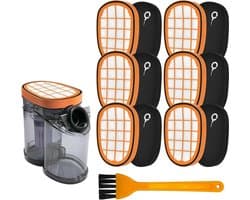 Geschikt voor zes filterpatronen voor de Philips SpeedPro Max Aqua draadloze stofzuigers FC6723/01, FC6812, FC6813, FC6822, FC6823 en FC6826, evenals vervangende filterpatronen voor de Philips FC5005/01.