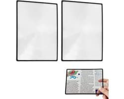 Vergrootglas 3x (300%) voor Ouderen - Ideaal voor Lezen van Kleine Teksten en Kaarten (2 Stuks, 10,5 x 7 cm)