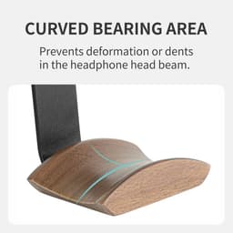 Hoofdtelefoonhouder met Brede Steun - Houten Koptelefoonstandaard voor Gaming en Over-Ear Headsets — thumbnail 2