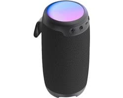 Akashi, Draagbare 10W Bluetooth-luidspreker 10 uur autonomie en veelkleurige LED, Zwart