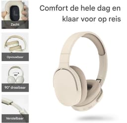 Ynkkvre - Bluetooth Headset - Koptelefoon - Hoofdtelefoon - Noise Cancelling - 12-Uurs Speeltijd En Hoge Fideliteit Geluid - 1 Stuk - Vouwbaar Ontwerp In Wit — thumbnail 2