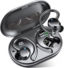 Draadloze Bluetooth-koptelefoon, 5,3 mm koptelefoonaansluiting, stereobas, met ruisonderdrukkende microfoon, waterdicht in-ear ontwerp, geschikt voor laptops, tablets, mobiele telefoons en sportapparatuur. — thumbnail 1