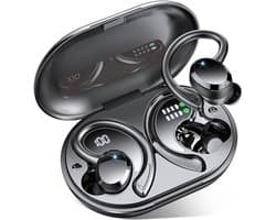 Draadloze Bluetooth-koptelefoon, 5,3 mm koptelefoonaansluiting, stereobas, met ruisonderdrukkende microfoon, waterdicht in-ear ontwerp, geschikt voor laptops, tablets, mobiele telefoons en sportapparatuur.