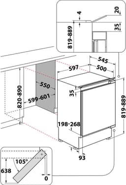 Whirlpool WBUL021, 144 l, SN-T, 39 dB, E, Wit — thumbnail 5