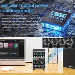 HiFi Dual MIC Digitale Versterker met Bluetooth en USB-speler — thumbnail 3