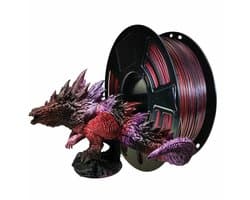 PLA 3D Printer Filament 1.75mm 1kg - Melkweg Rood, Zwart & Zijde Paars - Hoge Precisie