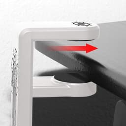 Hoofdtelefoon Hanger met Verstelbare Draaibare Arm - Onder Bureau Klem, Universele Pasvorm en Kabel Organiser - Wit — thumbnail 3