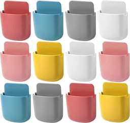 Ynkkvre - Zelfklevende Opbergbox - Wandhouder - Multifunctioneel Voor Smartphones En Kleine Voorwerpen - 12 Stuks - Voor Huis En Kantoor In 6 Kleuren — thumbnail 1