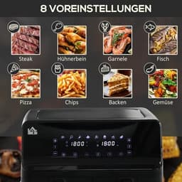 8-in-1 Airfryer met 2 Kamers en Temperatuurinstelling van 80-200°C, 2500W, Antiaanbaklaag en Digitale Timer — thumbnail 2