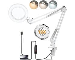 Ibenzoa® Verstelbare LED Vergrootlamp met Klem en Standaard voor Diverse Toepassingen