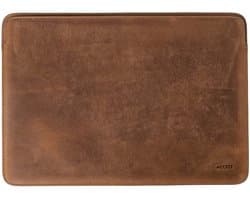 Accezz geschikt voor Macbook Leather Laptop Sleeve - Laptop Hoes geschikt voor 14 / 14.2 inch - Cognac