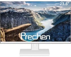 24 inch Full HD(1080p) Monitor voor Computer - 75Hz Gaming & Kantoor - Randloos - HDMI & VGA - Wit
