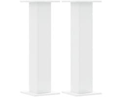 vidaXL - Speakerstandaards - 2 - st - 30x30x95 - cm - bewerkt - hout - wit