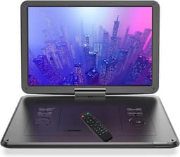 17,5'‘ Draagbare DVD Speler Auto met 15,6’' draaibaar HD-scherm, 6 uur batterijduur, ondersteunt meerdere formaten/SD/USB, tv/projector-synchronisatie, schokbestendig & opslagfunctie, stereoluidsprekers — thumbnail 1