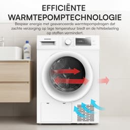 Heinner Warmtepompdroger - 8 KG - Wasdroger - 16 Programma's - Antikreukfunctie - LED display - Wit — thumbnail 9
