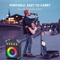 Karaoke Set Volwassenen – Draagbare Bluetooth Speaker Partybox – 2 Draadloze Microfoons – Bluetooth 5.0 – 16.5cm Subwoofer – 3D Geluid & Afstandsbediening — thumbnail 4
