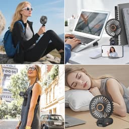 Draagbare mini-ventilator met LED-display en 5 snelheidsinstellingen - Oplaadbare nekventilator voor onderweg — thumbnail 2
