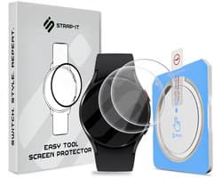 Strap-it 2-pack Screenprotector met One-Click Tool screen protector display bescherming geschikt voor Samsung Galaxy Watch 4 40mm