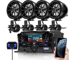Waterdichte Motorfiets Stereo Set met Bluetooth, FM Radio & MP3 Speler voor Stuur