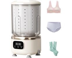 Wit Mini Wasmachine 3-in-1 - Draadloos met Centrifuge - Voor Onderkleding & Babykleding - Ideaal voor Reizen, Dorms en Appartementen