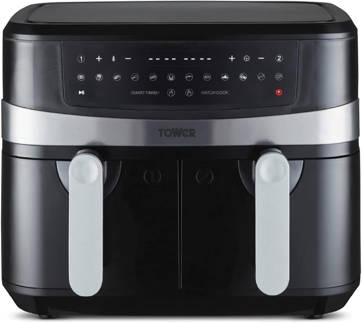 Dubbel Mand Airfryer 9L met 10 Voorgeprogrammeerde Instellingen en 1800W Vermogen — afbeelding 1