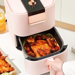 Heteluchtfriteuse - Airfryer - Gezond Frituren - 10 Voorgeprogrammeerde Menu's - 4 Liter - Roze — thumbnail 3