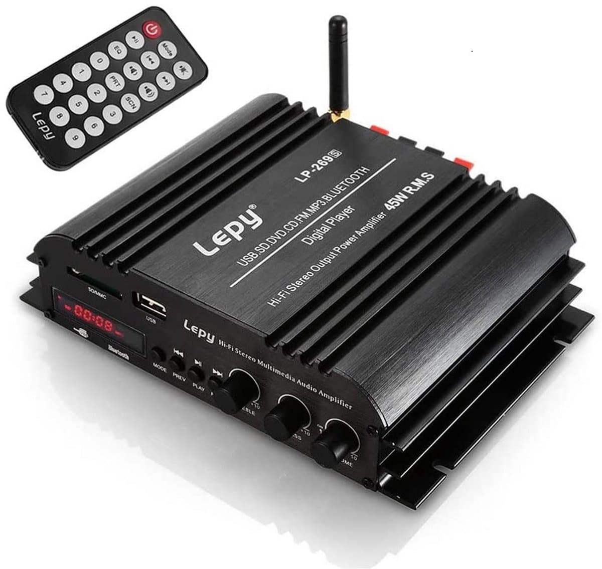 Bluetooth Stereo Versterker 2 Kanaals HiFi 45W Multimedia Speler — afbeelding 1