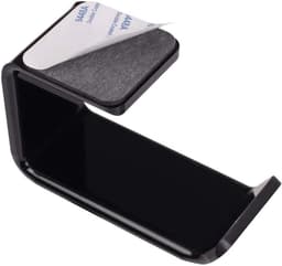 Allecto - Hoofdtelefoonstandaard - 2-delig - Acryl - Onder-bureau - Houder - Display - Zelfklevend tape - Universeel - Hoofdtelefoons - Zwart — thumbnail 2