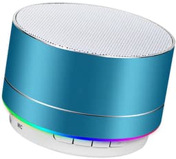 Oneay Mini draadloze speaker, draagbare Bluetooth-speaker met HD-geluid, 4 uur speeltijd, ingebouwde microfoon, TF-kaartsleuf, FM-radio en ledverlichting voor thuis en op reis - Blauw — thumbnail 1