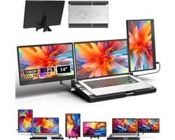 Laptop Scherm Extender - Draagbare Monitor - Productiviteit Vergroten - Met Metalen Basis - 14 Inch FHD - Zwart
