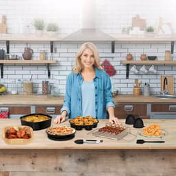 Airfryer Accessoires Set 8 Inch – 11-delig – Bakvorm, Pizza Pan, Cakevorm, Rek & Siliconen Vorm – Geschikt voor Airfryer ≥ 22 cm — thumbnail 4