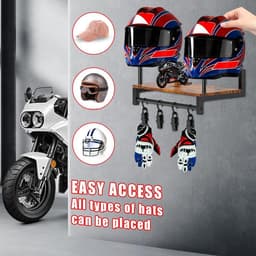 Houten Wandhouder voor Motorhelm en Jassen — thumbnail 2