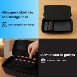 2BEFUN Case geschikt voor Nintendo Switch 2 - Incl. Screenprotector - Hoes - Beschermhoes - Opbergtas - Accessoires - Zwart — thumbnail 5