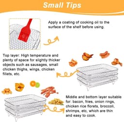 Geschikt voor Ninja Airfryer Rack Dual Airfryer - Airfryer Accessoires Set - 3 stuks stapelbare roestvrijstalen dehydrator rack - rechthoekige accessoires voor dubbele airfryer - Geschikt voor Ninja Dual Airfryer accessoires — thumbnail 5