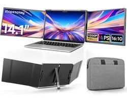 14,1 inch FHD IPS Laptop Scherm Uitbreiding - Plug & Play Triple Monitor voor Windows/Mac (13-17 inch)