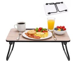 Lomera Bedtafel - Inklapbare Bedtafel - Bedtafeltje - Inklapbaar Bedtafeltje - Ontbijttafel Bed - Ontbijttafeltje Bed - Ontbijt op Bed Tafel - Laptoptafel Bed - Bedtafel voor Laptop
