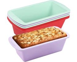 6x Siliconen Broodvormpjes Set - Rechthoekige Cakevormen Antiaanbak - Geschikt voor Oven en Airfryer