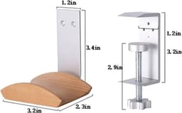 Koptelefoonstandaard - Hoofdtelefoonhouder - Bureau Organisatie - Massief Houten Ontwerp - Ruimtebesparend — thumbnail 4