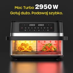 Airfryer – Heteluchtfriteuse – Digitale Friteuse – Gezond Koken – XXL 11L – 2950W Vermogen – Dual-Zone Met Verwijderbare Divider — thumbnail 7