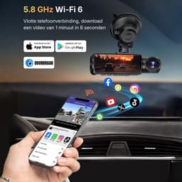 Dashcam - 4K HD - 64GB - Voor auto - Voor en Achter Camera - G-Sensor - Timelapse Functie - Dual Dashcam — thumbnail 4