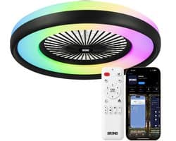 Slimme Plafondlamp met Ventilator – Plafondventilator met App en Afstandsbediening - 4800 Lumen - RGB - 6 Snelheden - BREND BR-2253 — afbeelding 1