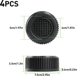 4 stuks antislipmatten, wasmachine, voetdemper, anti-vibratie, wasmachine, trillingsdemper, anti-vibratiemat, onderstel voor droger, koelkast (rond, zwart) — thumbnail 2
