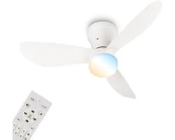 BRILONER Lufito - Plafondventilator met verlichting - LED plafondlamp met ventilator - ventilator lamp zomer- en wintermodus - dimbaar - CCT - Ø78cm - wit — afbeelding 1
