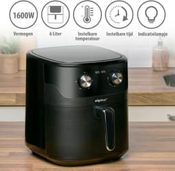 Grote Heteluchtfriteuse XL 6 Liter voor 4-6 Personen - Instelbaar 80-200°C, Timer tot 60 Min — thumbnail 2