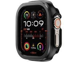 Hoesje Geschikt voor Apple Watch 11/10 46MM - Aluminium Bumper Frame Zwart