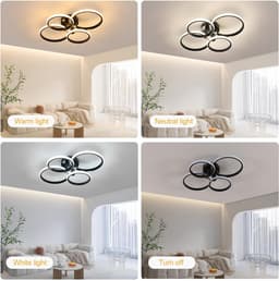 Dimbaar LED Plafondlamp Zwart 76W | Moderne Ronde Plafondverlichting met Afstandsbediening | 3000K-6500K — thumbnail 5